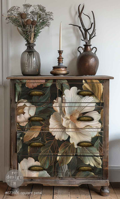 Redesign A1 Decoupage Fiber – Opulent Petal – 1 sheet, 23.4″x33.1″