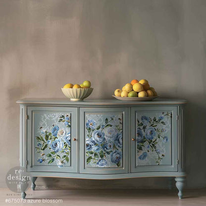 Redesign Decor Transfers® – Azure Blossom – total sheet size 60.96cm x 88.9cm, cut into 4 sheets