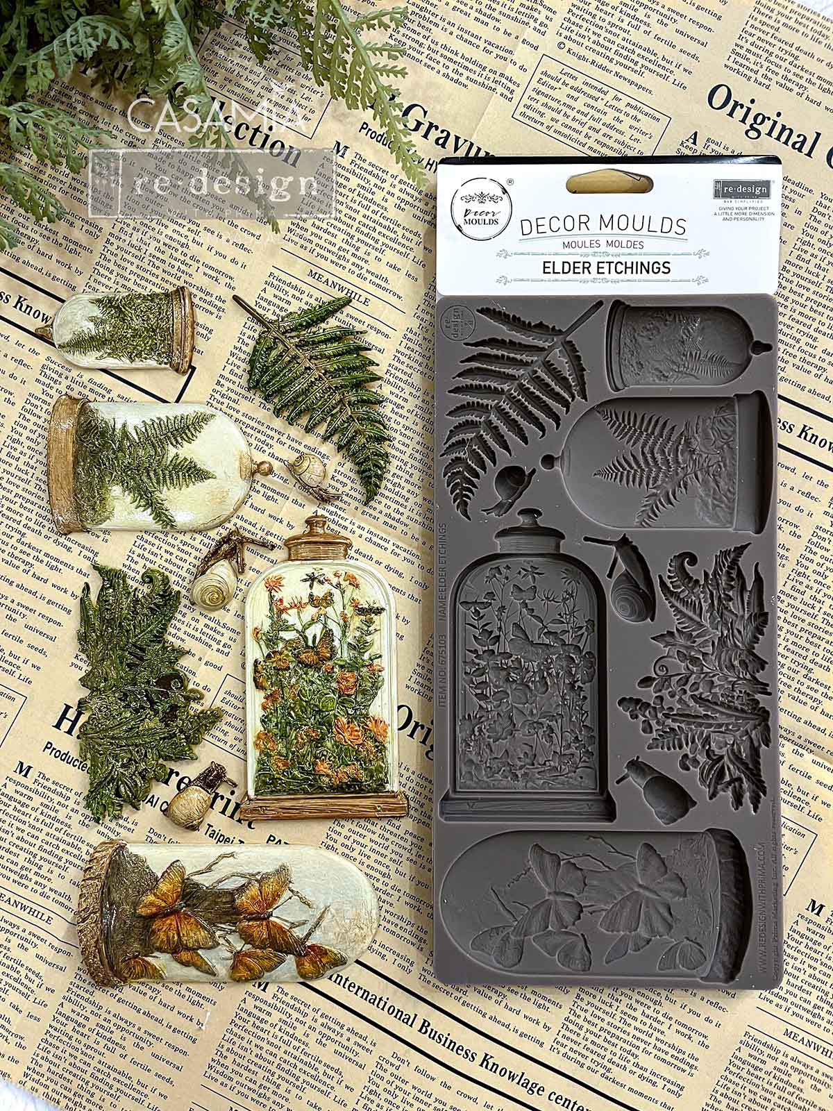 Redesign Decor Moulds® - Elder Etchings - 1 pc, 5" x 10" x 8mm