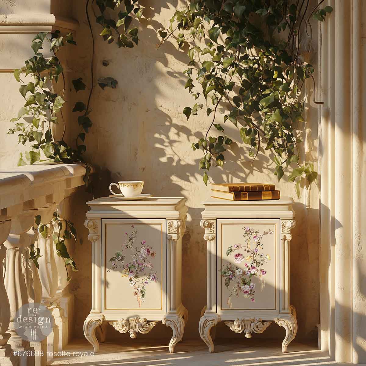 Redesign Middy Transfers –  Rosette Royale – 3 sheets, 21.59cm x 27.94cm