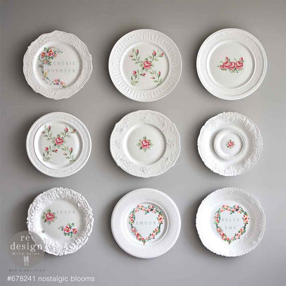 H20 Transfers - Nostalgic Blooms  – 2 sheets, 8.5″x11″