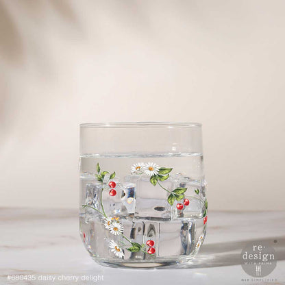 Redesign Luxe Transfers - Daisy Cherry Delight – 2 sheets, 3.25″x11.5″ (8.255cm x 29.21cm)