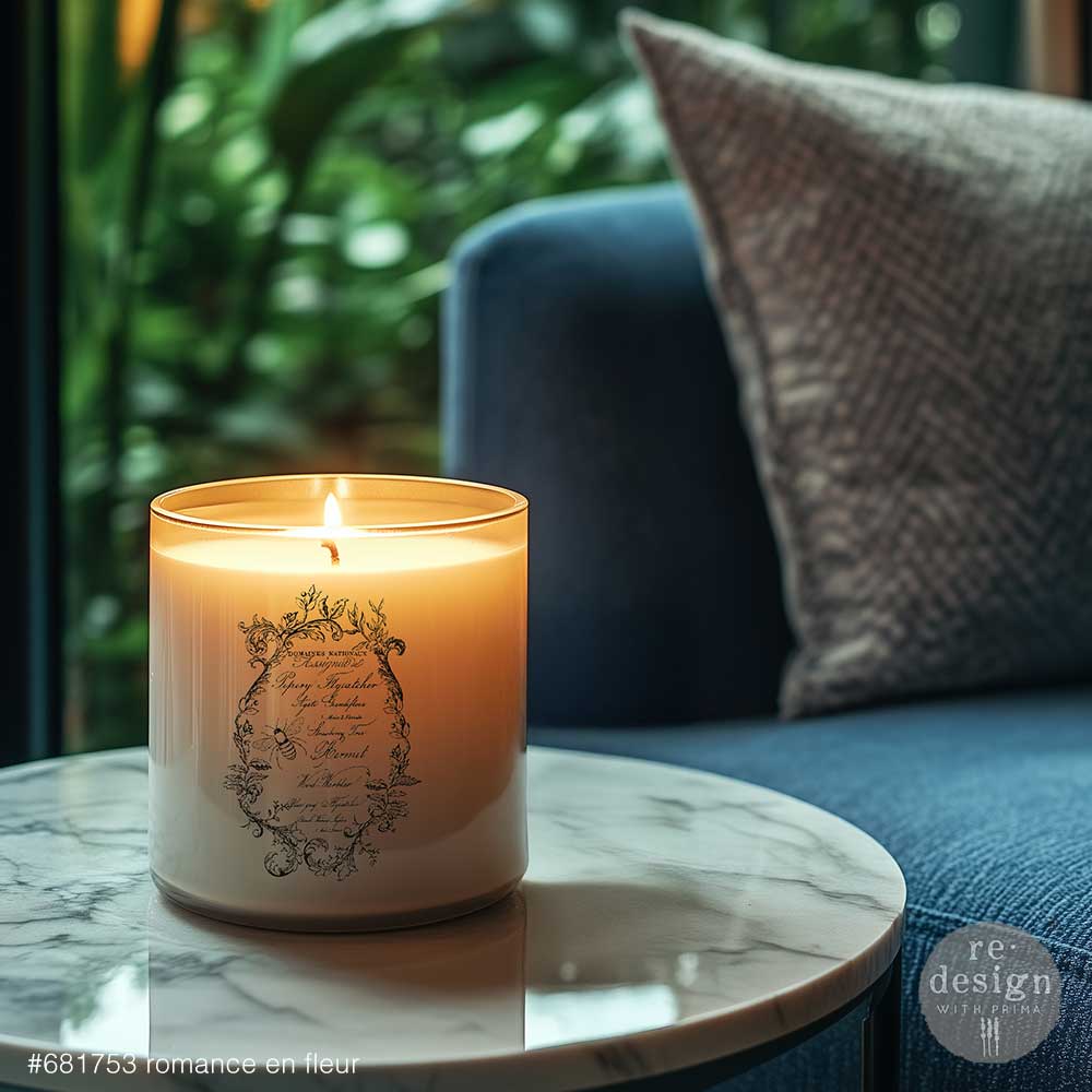 Redesign Luxe Transfers - Romance En Fleur – 2 sheets, 3.25″x11.5″ (8.255cm x 29.21cm)