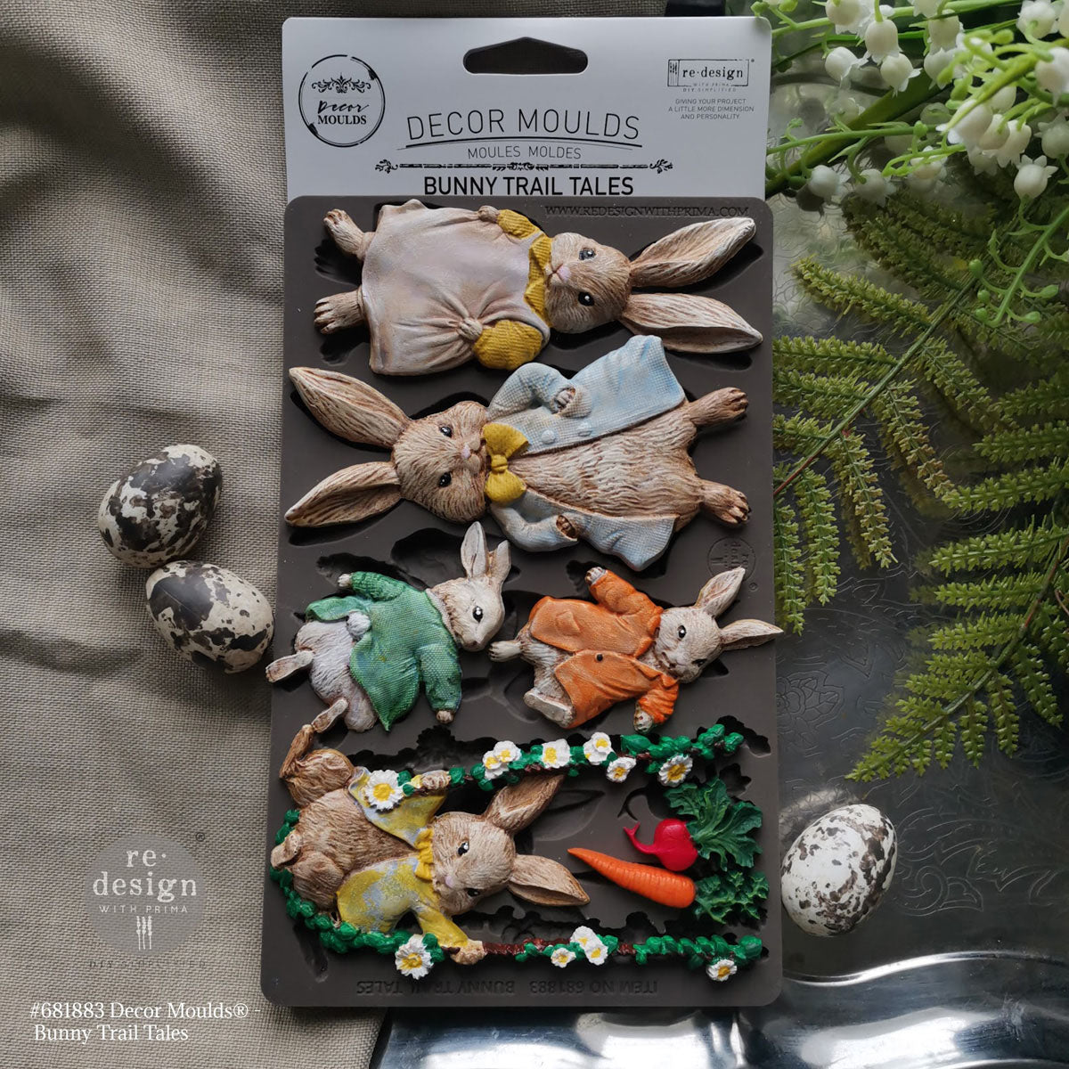 Redesign Decor Moulds® –  Bunny Trail Tales – 1 pc, 5″x8″x8mm