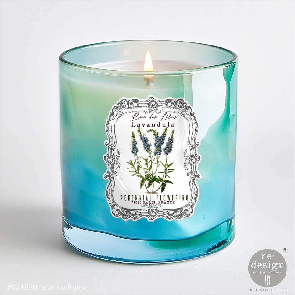 Redesign Luxe Transfers - Fleur De Frame – 2 sheets, 3.25″x11.5″ (8.255cm x 29.21cm)