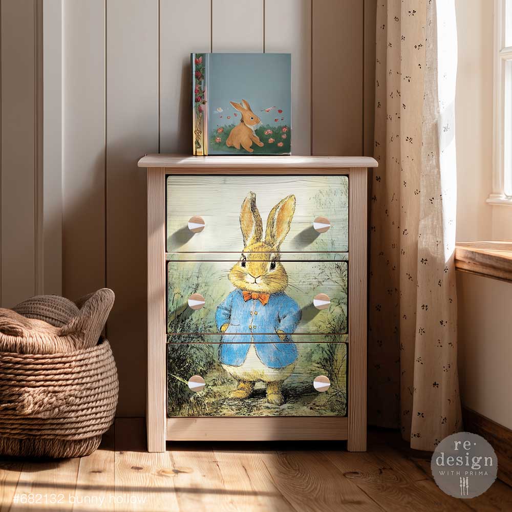 Redesign A3 Decoupage Fiber - Bunny Hollow - 1 sheet, 11.7" x 16.5"