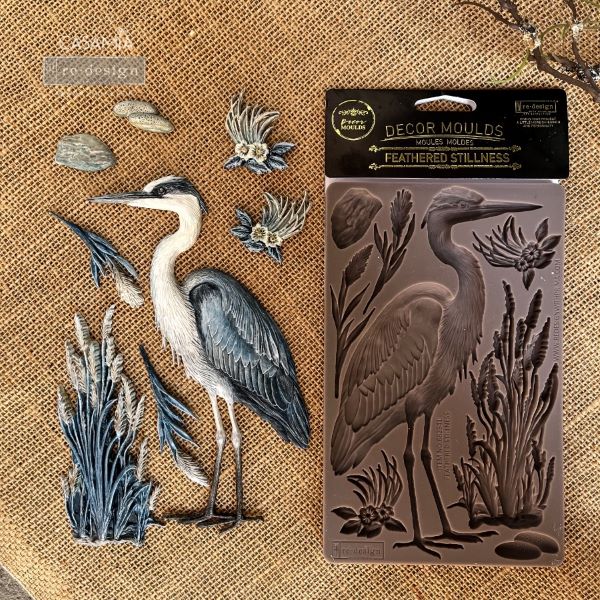 Redesign Decor Moulds -  Feathered Stillness – 1 pc, 5″x8″x8mm