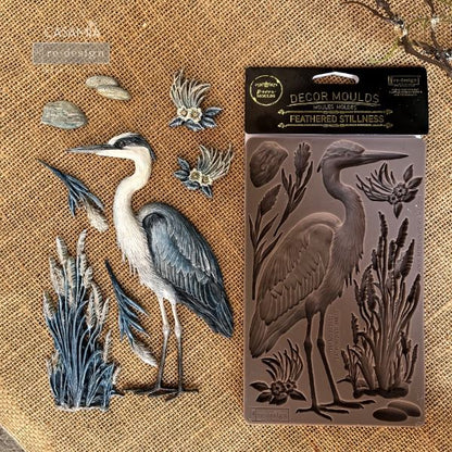 Redesign Decor Moulds -  Feathered Stillness – 1 pc, 5″x8″x8mm