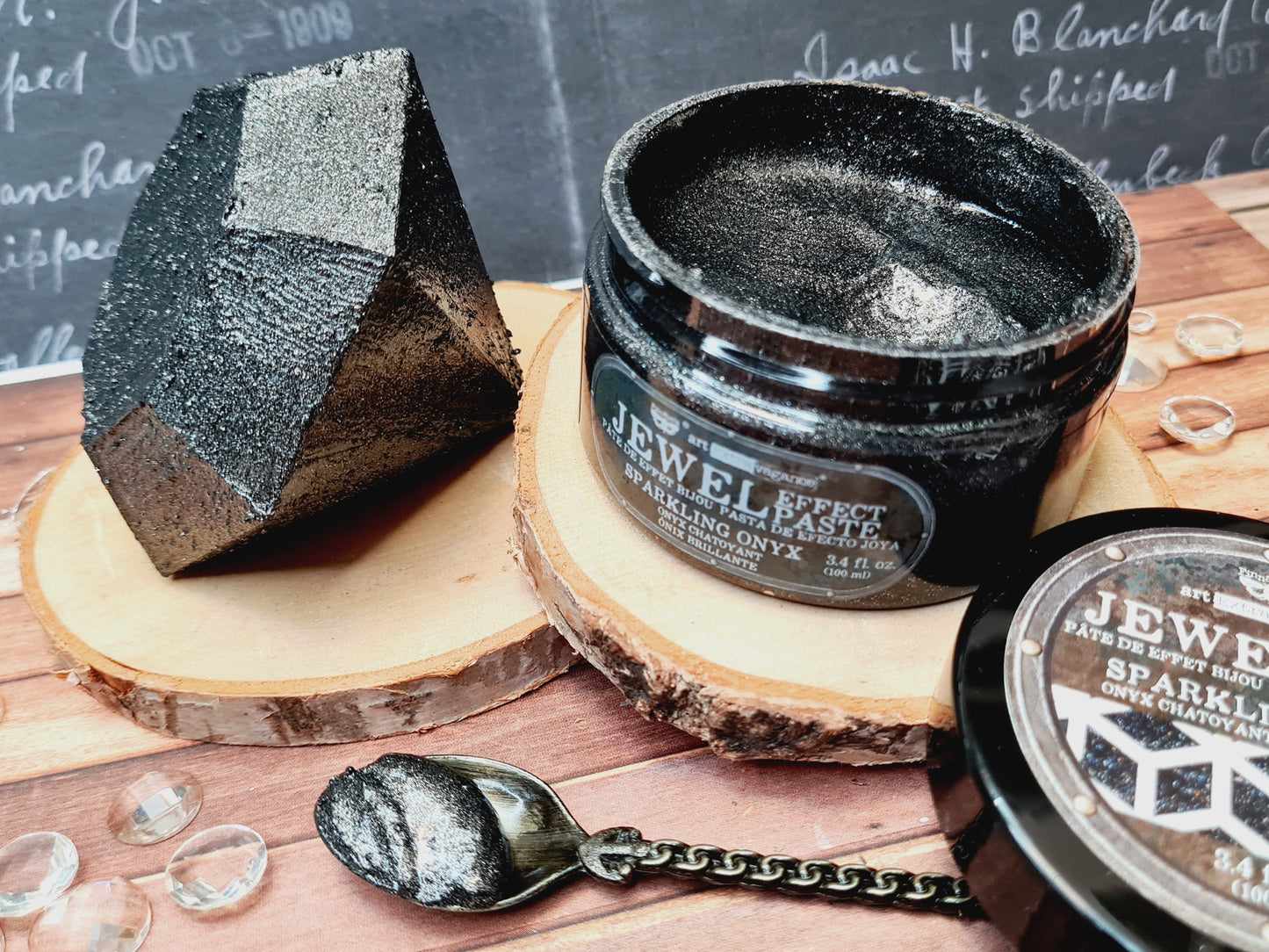 Art Extravagance – Jewel Texture Paste – Sparkling Onyx – 1 jar, 100ml (3.4 fl oz)