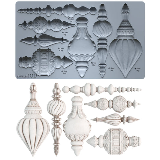 Inspired by traditional glass baubles, vintage tin ornaments, and turned wood, these are the vintage-inspired moulds you didn’t know you needed!

And because they’re symmetrical, you can cast them back to back to create fabulous dimensional 3D projects.

But don’t let the bauble inspiration fool you. This limited-edition mould is incredibly versatile and can be used all year long.

How to Use It & Creative Ideas:

Easy Casting: Fill the flexible silicone cavities with your favorite casting material