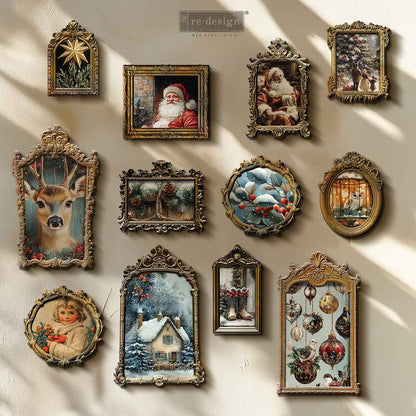 Redesign A4 Decoupage - Frosted Boughs & Berries - 1 sheet, 21cm x 29.6cm (8.27′′×11.69′′)