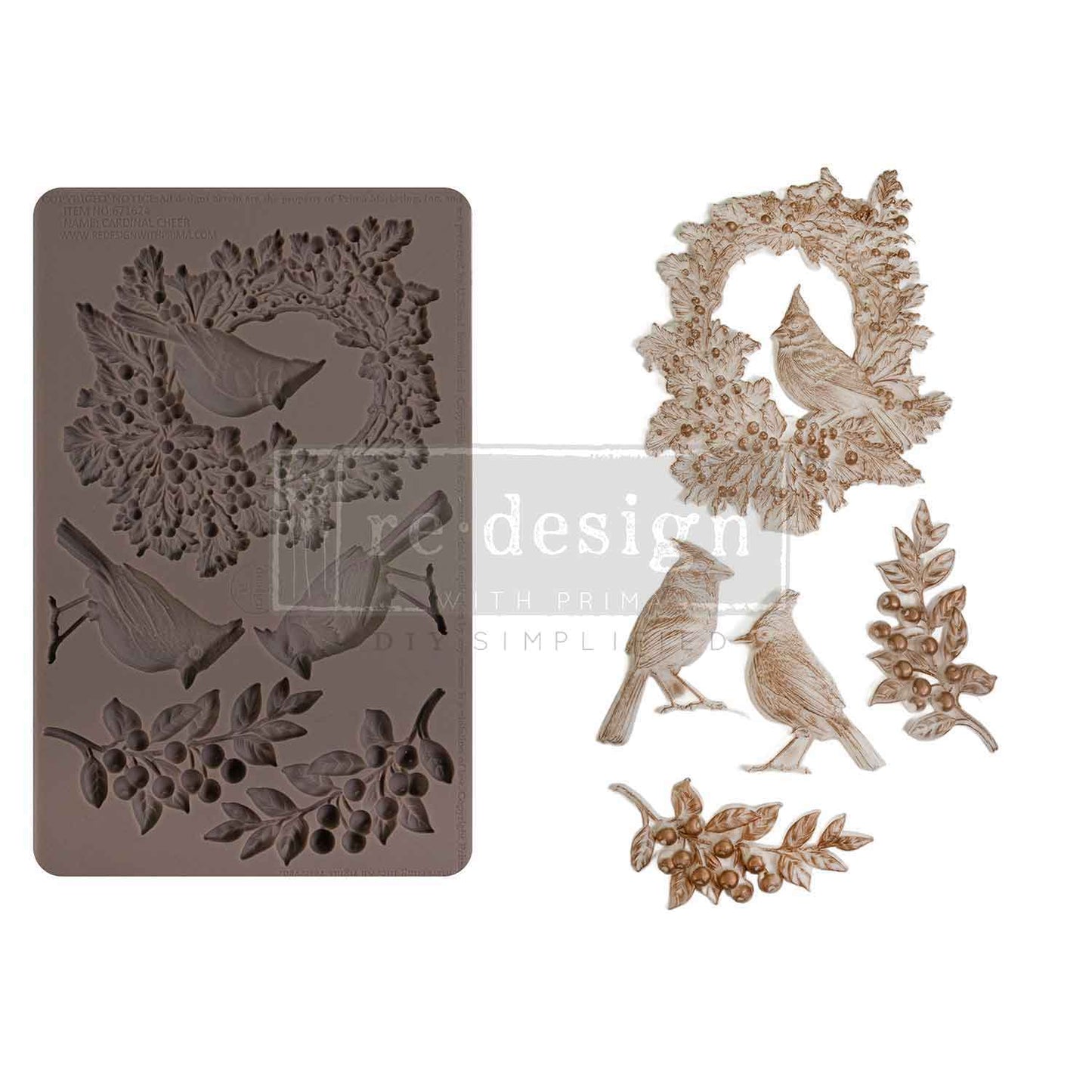 Redesign Decor Moulds® - Cardinal Cheer - 1 pc, 5"x8"x8mm