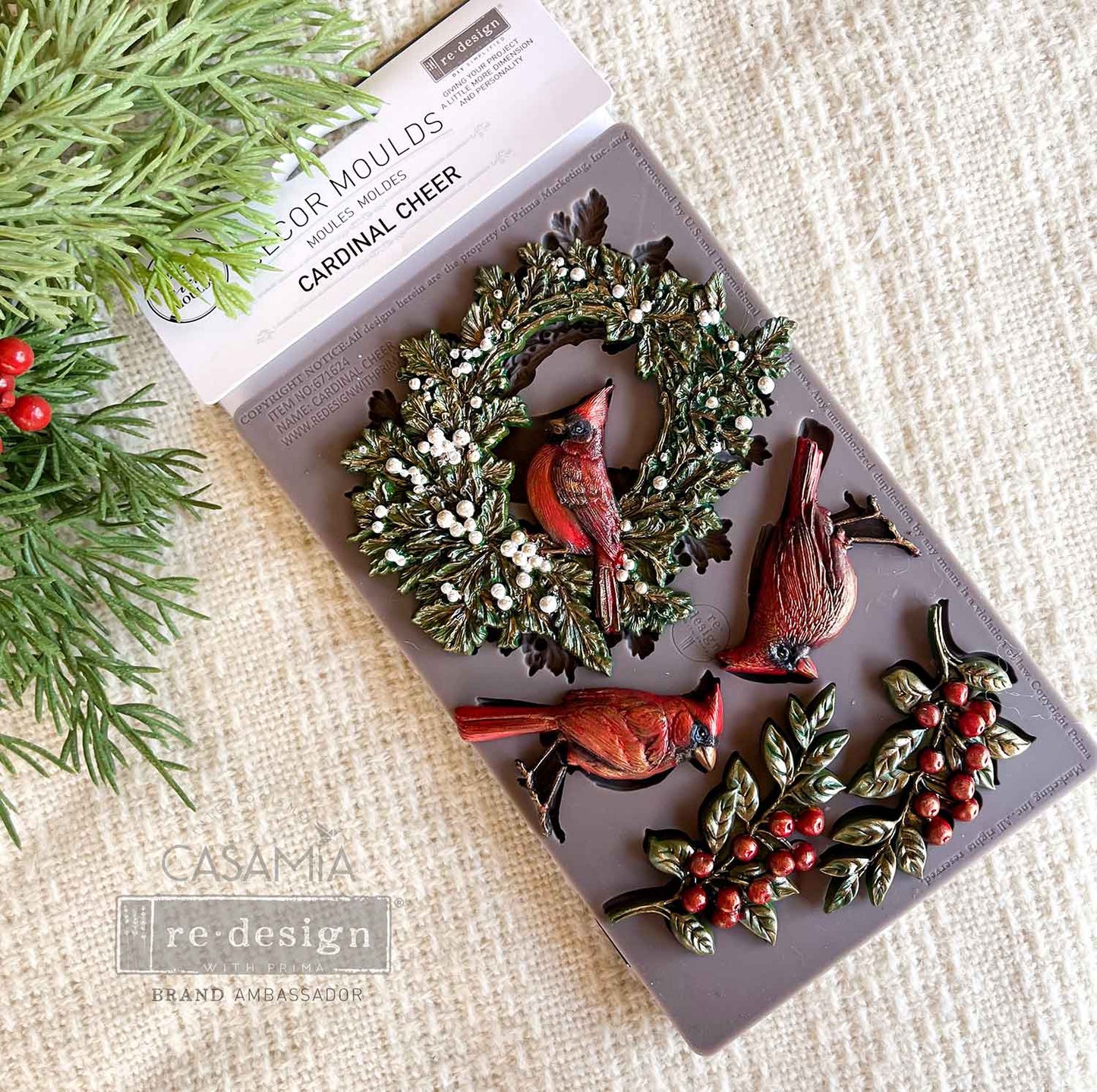 Redesign Decor Moulds® - Cardinal Cheer - 1 pc, 5"x8"x8mm