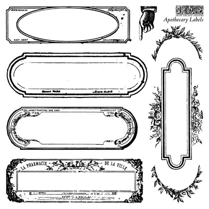 IOD - Apothecary Labels Mini Stamps 6x6