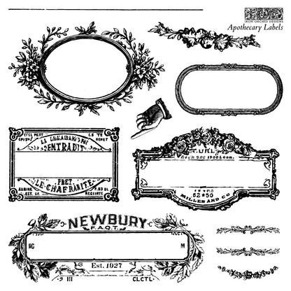 IOD - Apothecary Labels Mini Stamps 6x6