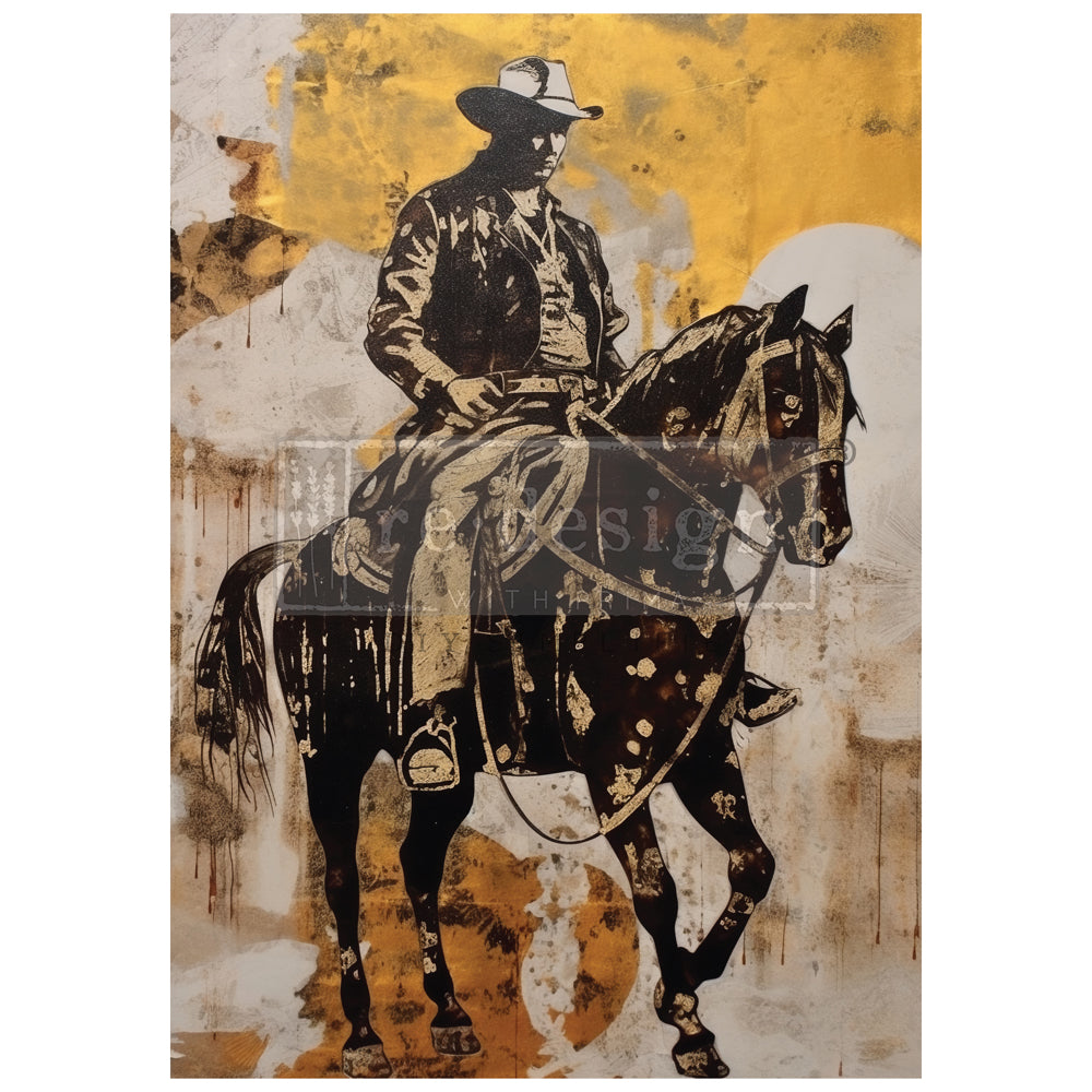 A1 Decoupage Fiber - Cowboy Cavalry - 1 sheet, A1 size