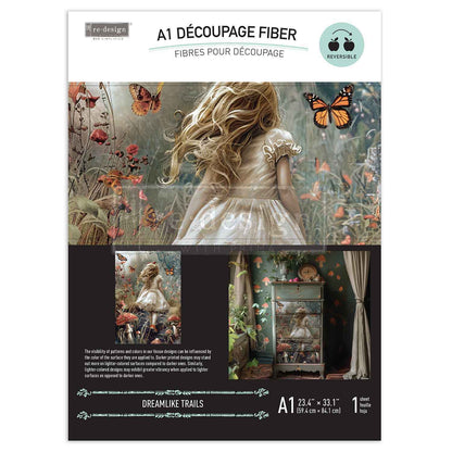 Redesign A1 Decoupage Fiber - Dreamlike Trails - 1 sheet, 23.4"x33.1" (59cm x 84cm)