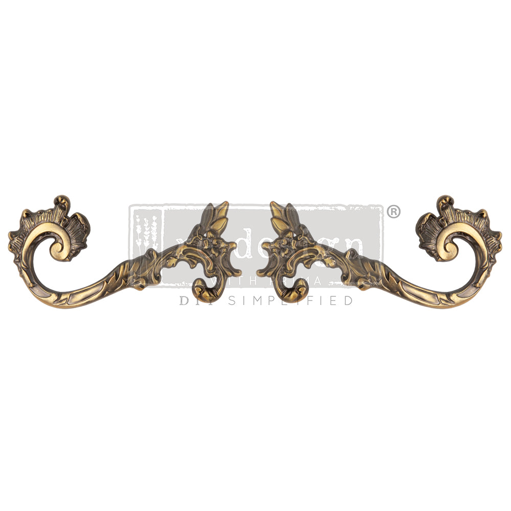 Kacha Decor Metal Pulls - Enchante  - 2 pcs, 4.7"x2.1" + 4 screws