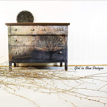 Sepia Tree - Mint Decoupage Paper