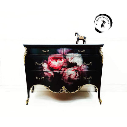 Moody Florals Mint Decoupage Paper