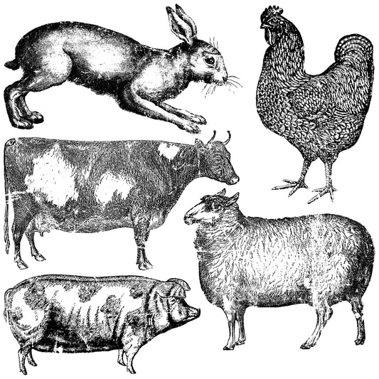 IOD - Farm Animals Decor Stamp 12x12