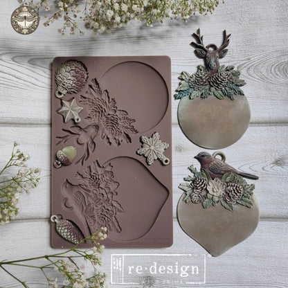 Redesign Decor Moulds -  Evergreen Antler Emblem Mould – 1 pc, 5″x8″x8mm
