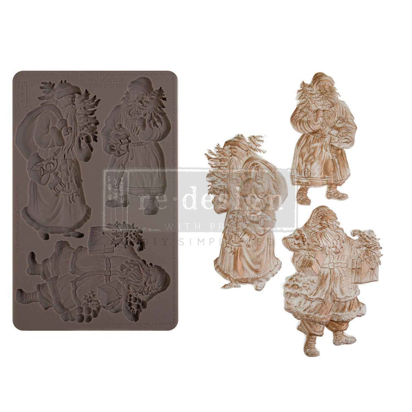 Redesign Decor Moulds® - Holiday Greetings - 1 pc, 5"x8"x8mm