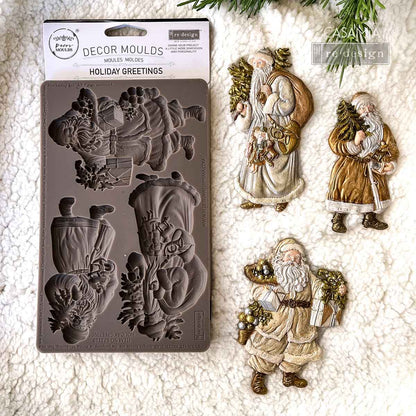 Redesign Decor Moulds® - Holiday Greetings - 1 pc, 5"x8"x8mm (12.7cm x 20.3cm)