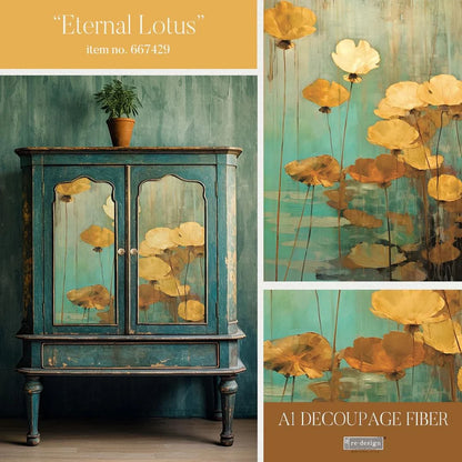 Redesign A1 Decoupage Fiber- Eternal Lotus - 1 SHEET