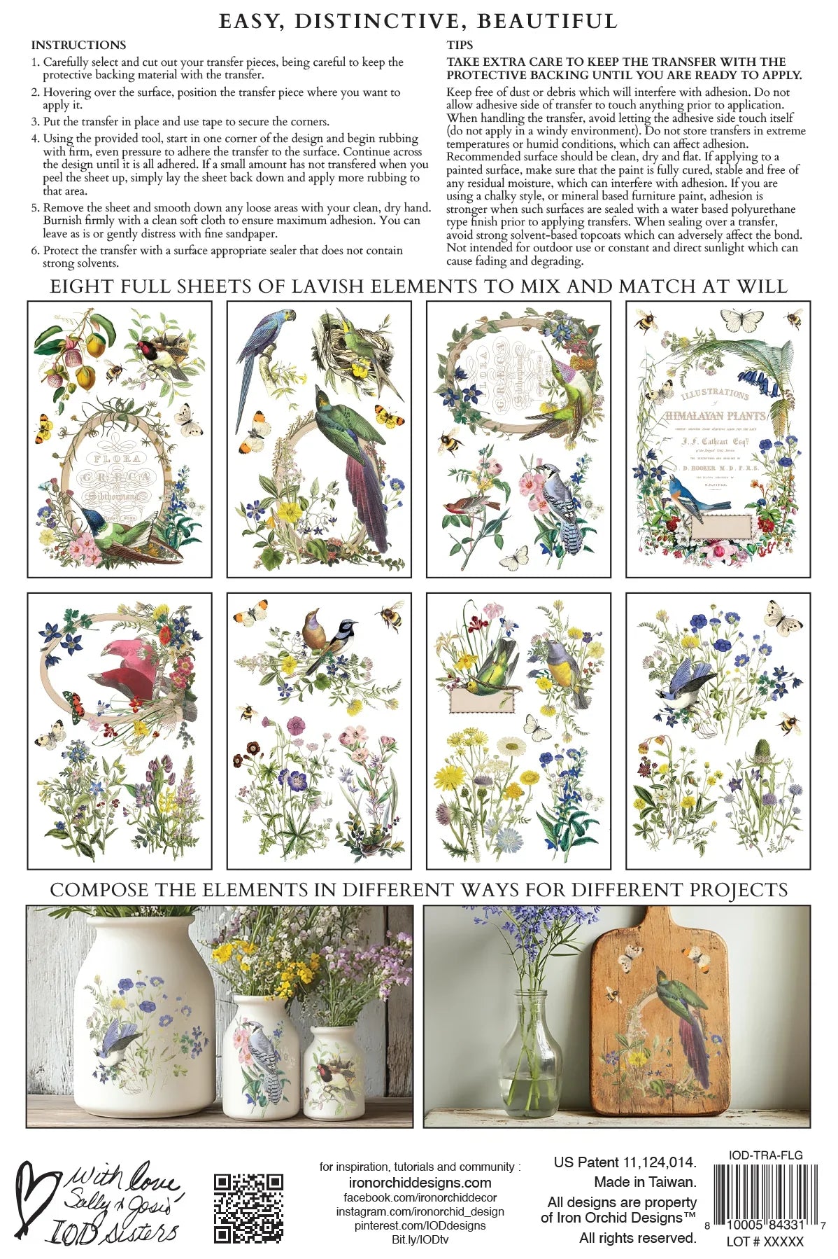 IOD - Flora Greca Decor Transfer  20.32cm x 30.48cm