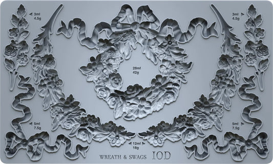 IOD - Wreath & Swags Decor Mould 15.24cm x 25.4cm