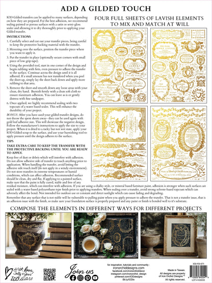IOD - Etiquettes Gilded Foil Transfer Pad, 12x16