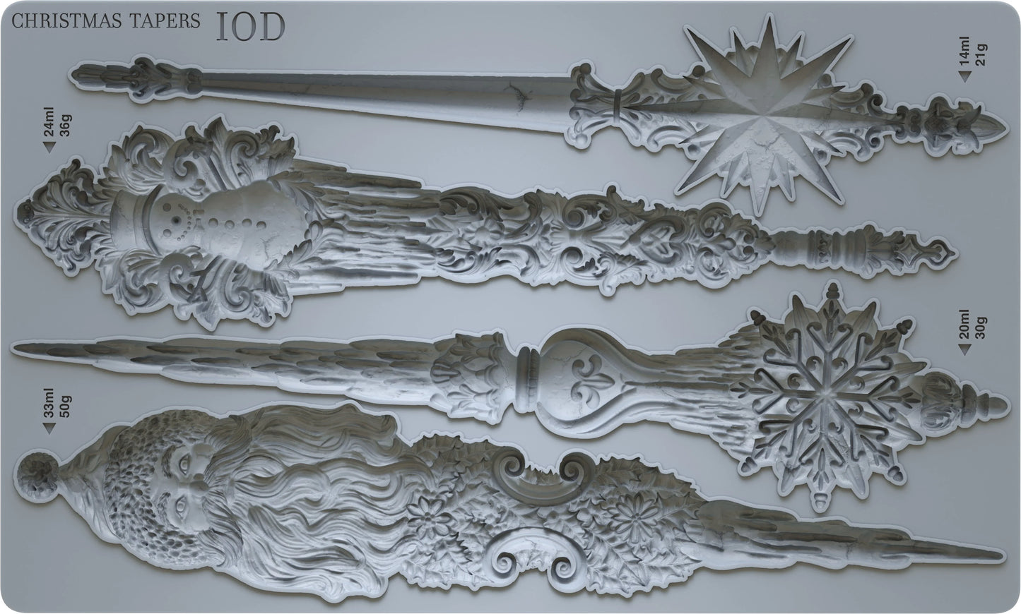 IOD- Christmas Tapers 6x10 Decor Mould