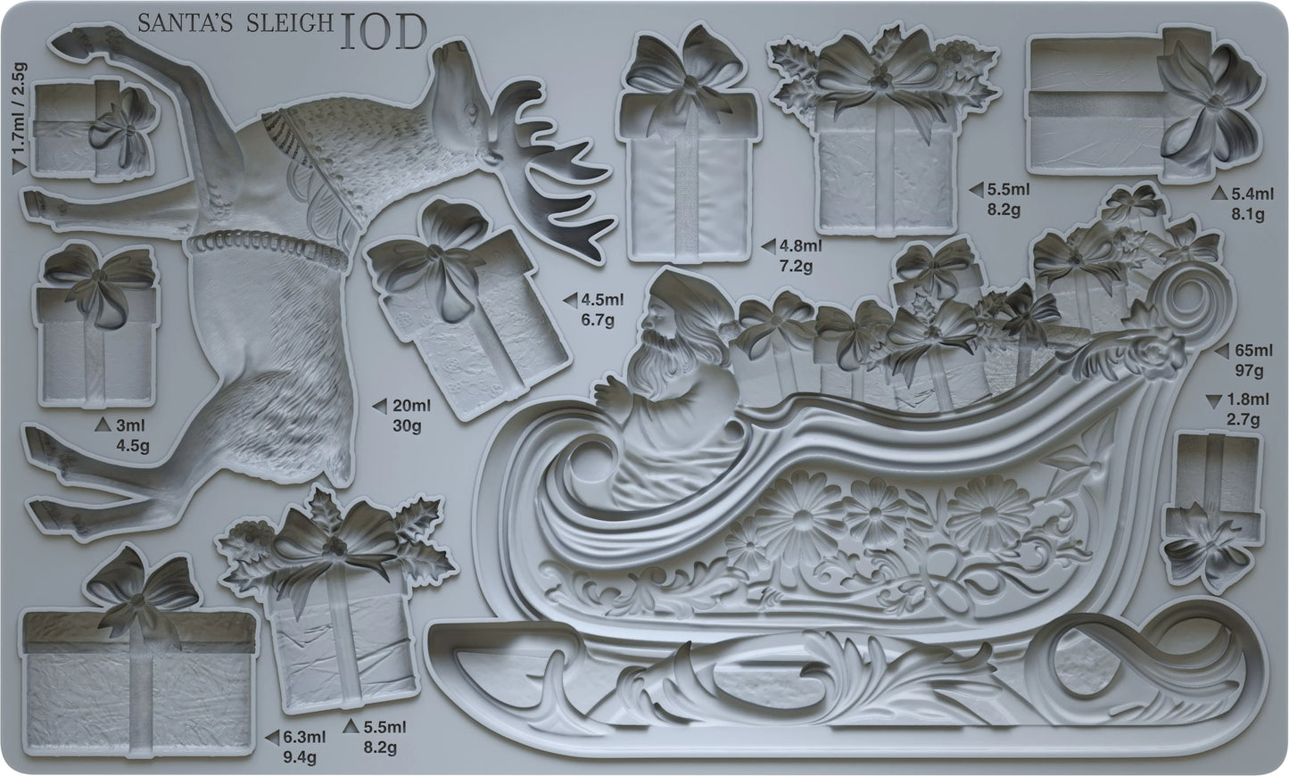 IOD- Santas Sleigh 6x10 Decor Mould