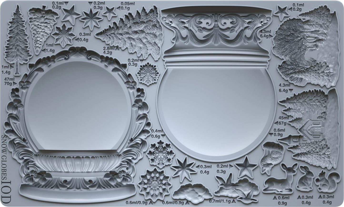 IOD - Snow Globes Decor Mould 15.24cm x 25.4cm
