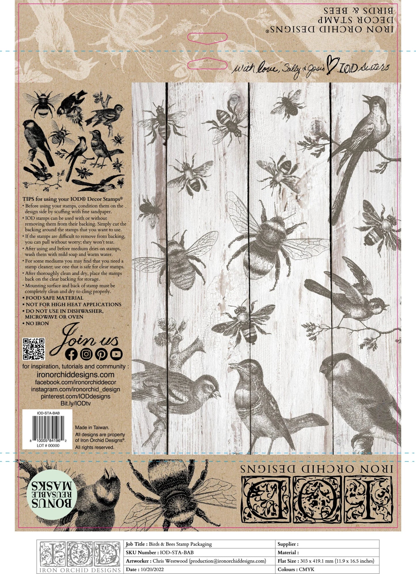 IOD - Birds & Bees Decor Stamp