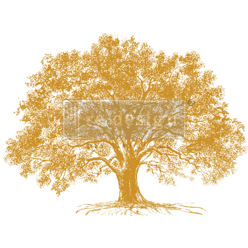 Kacha Decor Transfers® Gold Foil - Growth - total sheet size 18"x24", cut into 2 sheets