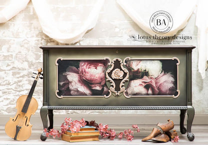 Moody Florals Mint Decoupage Paper