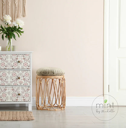 Pink Peacocks - Mint Tissue Paper