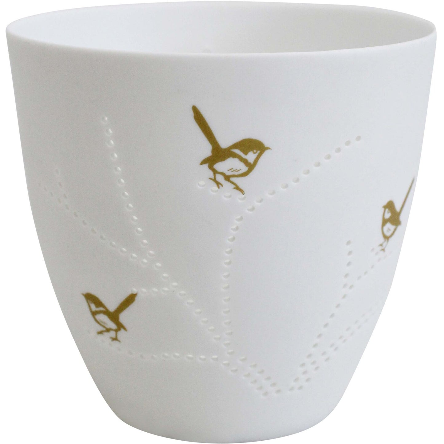 Porcelain Cup Tealight Holder Bird