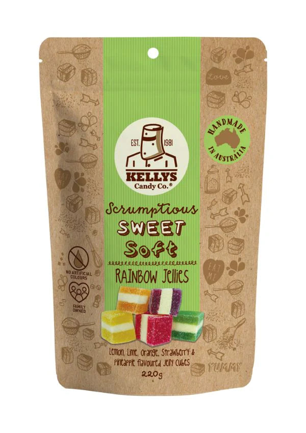 Kellys Rainbow Jellies - Pouch 220g