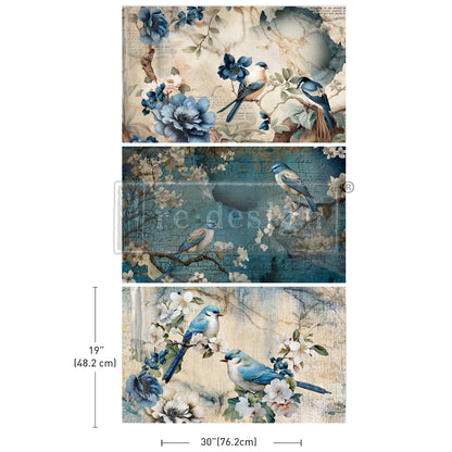 Redesign Decoupage Decor Tissue Paper Pack - Sapphire Wings - 3 sheets, 19.5"x30" each