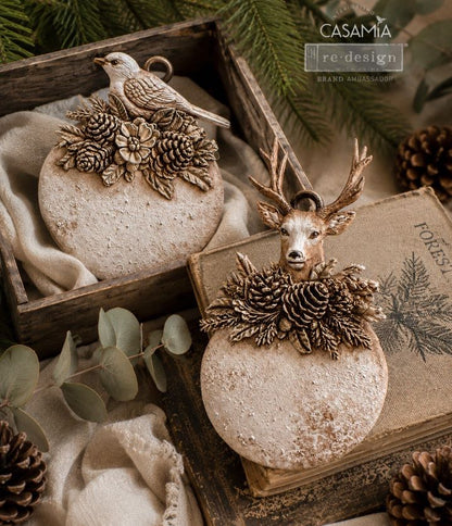 Redesign Decor Moulds -  Evergreen Antler Emblem Mould – 1 pc, 5″x8″x8mm