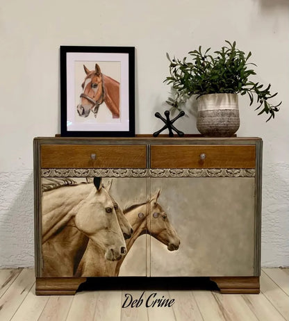 Sepia Horses - Mint Decoupage Paper