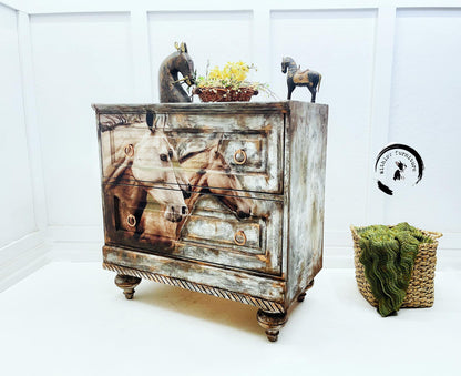 Sepia Horses - Mint Decoupage Paper