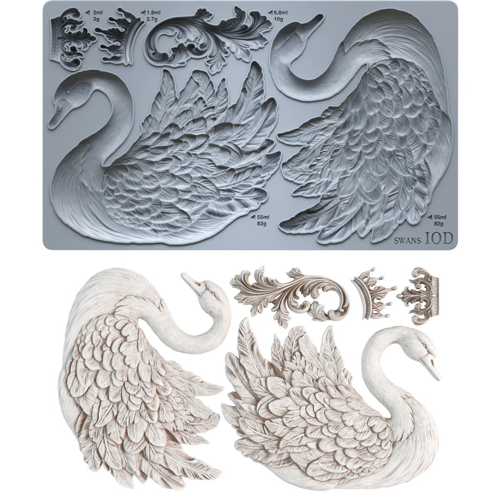 IOD - Swans Decor Mould (6" x 10")
