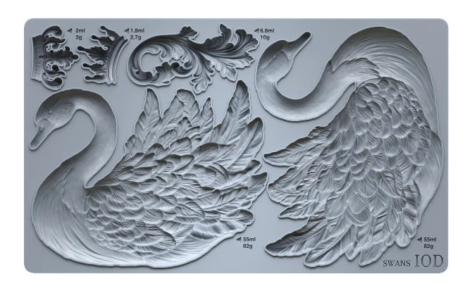 IOD - Swans Decor Mould (6" x 10")