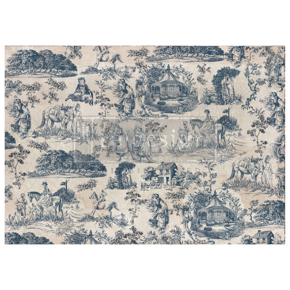 A1 Decoupage Fiber - Kacha - Toile de Jouy - 1 sheet, A1 size