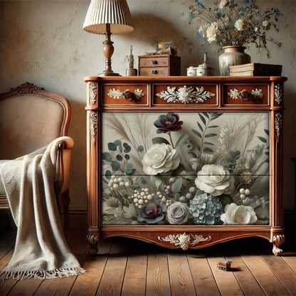 Winter Petals - Mint Decoupage Paper