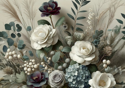 Winter Petals - Mint Decoupage Paper